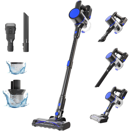 NEWBULIG Cordless Vacuum Cleaner, Lightweight Stick Vacuum for Home with Anti-Tangle and LED Lights
