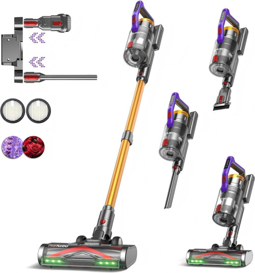 KIPMAX Cordless Vacuum Cleaner, 50KPa 550W Stick Vacuum for Home, 70Mins Anti-Tangled Vacuum Cleaner for Pet Hair/Carpet/Floor