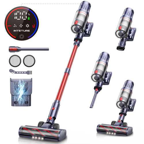 650W 55Kpa 70Mins Vacuum Cleaners for Home with Auto Mode/LED Touch Display, Self-Standing Cordless Stick Vacuum Rechargeable, Vacuum Cleaner for Pet Hair