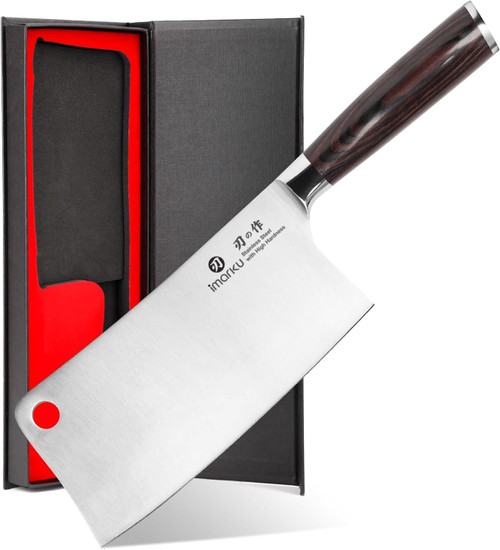 imarku Cleaver Knife 7 Inch Meat Cleaver, Japanese High Carbon Stainless Steel