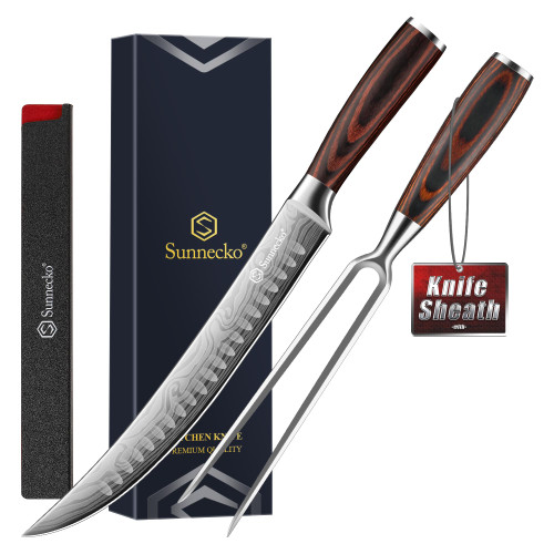 Sunnecko Butcher Knife,Razor Sharp Breaking Knife for Meat Cutting