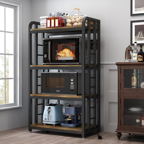 4-Tier Kitchen Baker's Rack,Microwave Stand with Storage Suitable for Kitchen, Living Room