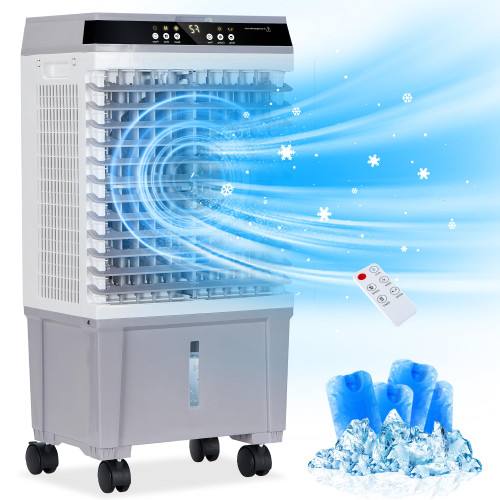 Uthfy 1800 CFM Evaporative Air Cooler, 3-IN-1 Swamp Cooler Air Conditioner with Copper Motor, 5.3 Gallon Water Tank, 6 Ice Packs