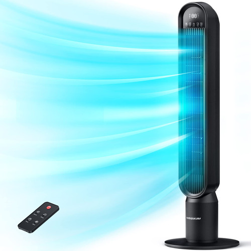 VAGKRI Tower Fan for Bedroom, 42" Quiet Floor Fan with 135° Vertical 90°Oscillation, 4 Modes