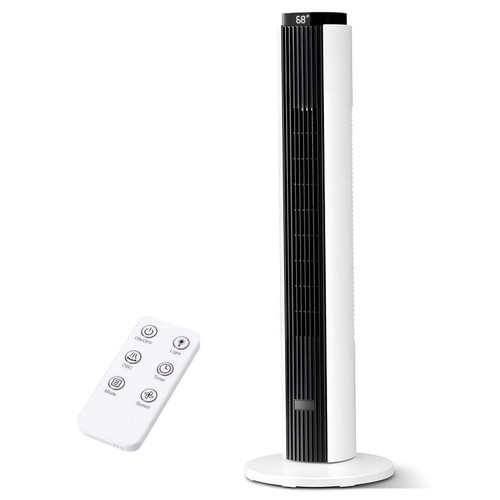 Antarctic Star 37-Inch Bladeless Portable Tower Fan 80°Oscillating,Quiet Cooling with 12H Timer Remote Control