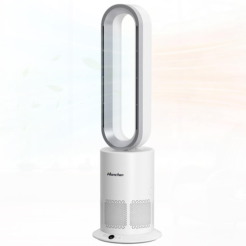 Hanchen Dual-Tech Bladeless Tower HEPA Fan, Ultra-Quiet 3-in-1 Cooling, Heating & Air Purifier for Home, Office
