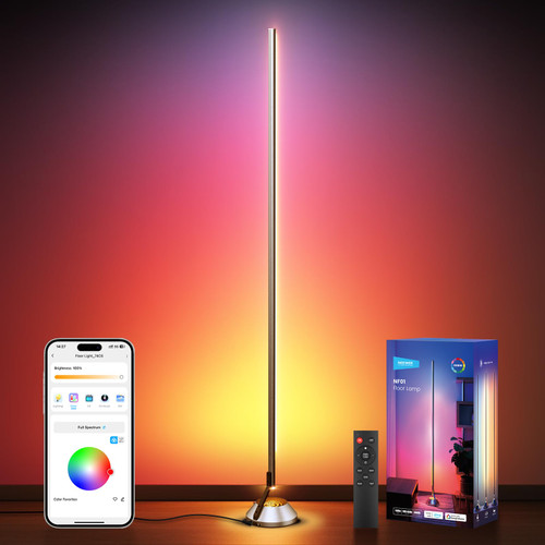 NEEWER Smart RGBW Floor Lamp, 1500lm LED Standing Corner Light Compatible with Alexa Google, APP Control for Bedroom Living Room