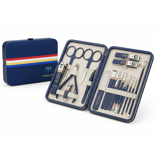 19 Piece Manicure & Pedicure Kit, Stainless Steel Fingernail