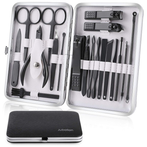 Manicure Set, Jubolion 19pcs Stainless Steel Professional Nail Clippers Pedicure Set