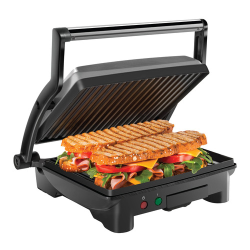 Panini Press Grill and Gourmet Sandwich Maker Non-Stick Coated Plates