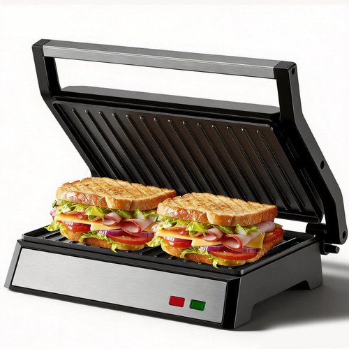 Panini Press Grill, 1200W Sandwich Maker with Non-Stick Plates