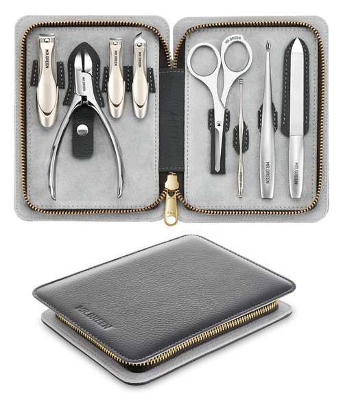 8-in-1 Manicure Set– Professional German Stainless Steel Nail Care Kit with Splash-Proof