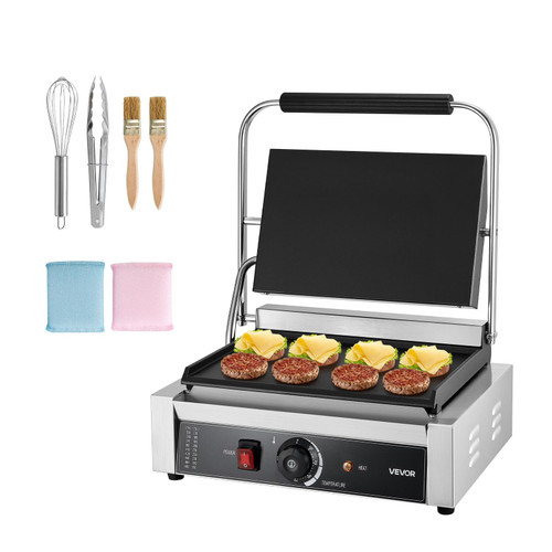 VEVOR Commercial Panini Grill, 1800W Electric Sandwich Panini Maker