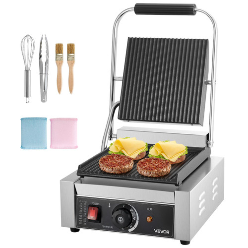Commercial Panini Grill, 1800W Electric Sandwich Panini Maker