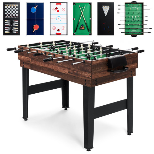 2x4ft 10-in-1 Combo Game Table Set for Home, Game Room, Friends & Family w/Hockey, Foosball, Pool, Shuffleboard