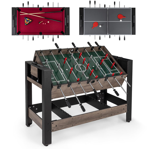GYMAX 3 in 1 Multi Game Table, Swivel Combo Game Table with Foosball, Billiards & Table Tennis