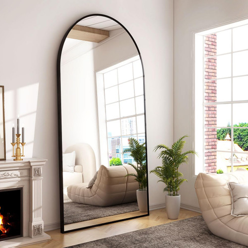 34x76 inch Aluminum Alloy Frame High Definition-Full Body Mirror for Bedroom or Living Room,Black