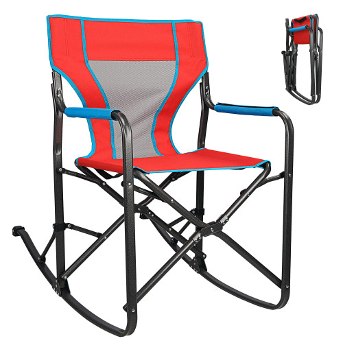 Northroad Oversized Rocking Camping Chair, Portable Folding Director Chair, Rocker Camp Chair for Outdoor Backyard Patio Lawn Garden