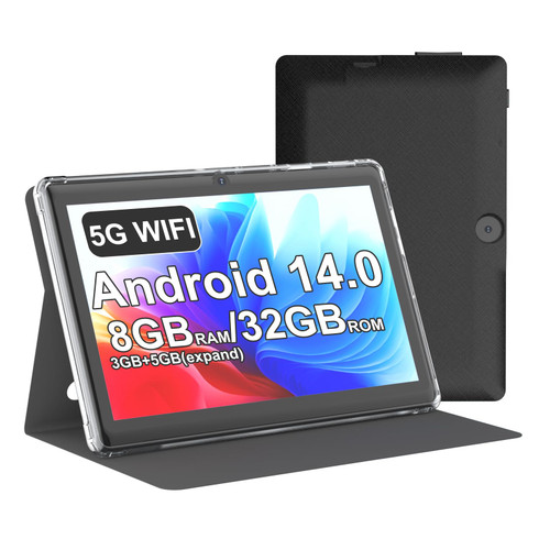 Nyxolaria Tablet 7Inch Android 14.0 with Protective Case,3GBRAM+ 32GB ROM, IPS Screen, Dual Camera, Bluetooth 5.0 WiFi Tab (Black)