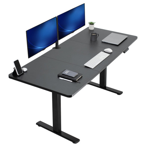 VIVO Electric 71 x 30 in Standing Desk, Memory Height Adjustment, 1B Series, Holds 220 lbs, Black Top Black Frame, DESK-KIT-1B7B
