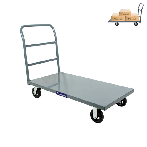 5Seconds Platform Cart Industrial Dolly Heavy Duty 48” X 24” Platform Hand Push Truck Commercial Cart Flatbed with 2000lb Capacity, Moving Cart 6” Swivel Wheels Flatbed cart