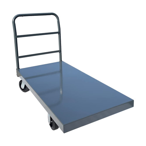 DMC-FPPS Steel Platform Truck/Smooth Deck Platform Truck Industrial Push Cart 60" L x 24" W Portable Dolly Large Flatbed with 6" Wheels 2000lb Capacity, Gray