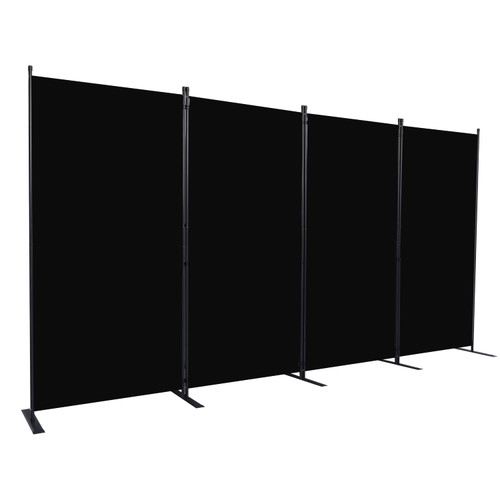 CHOSENM Room Divider, 4 Panel Folding Privacy Screens with Wider Support Feet, 6 Ft Portable Room Partition for Room Separator, 136" W X 71" H, Black