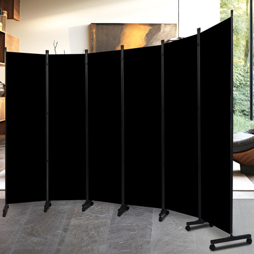 Room Divider Folding Privacy Screens W/Lockable Wheels, 132'' Partition Room Dividers Freestanding Room Divider Fabric Panel for Room Separation Wall Divider Bedroom
