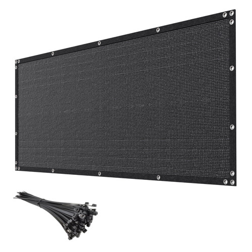 6' x 50' Black Privacy Screen Fence Heavy Duty Fencing Mesh Shade Net Cover for Outdoor Panel Garden Backyard Porch Patio Balcony LSYY