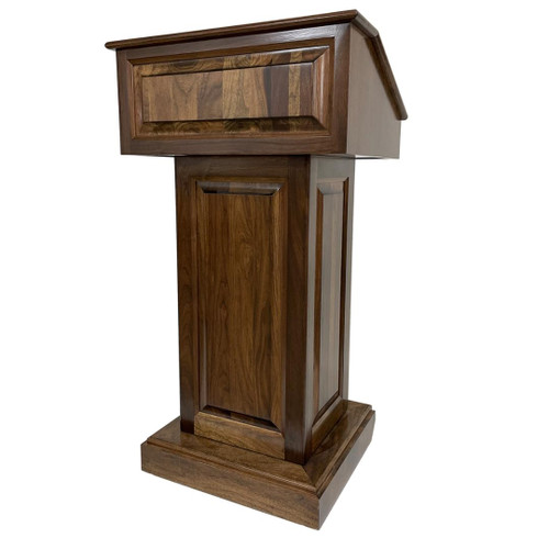 Counselor Solid Wood Podium Lectern – Handcrafted Walnut Presentation Podium for Churches, Schools, Events, and Offices – Two Stain Options – USA-Made Speaker Stand (Dark Walnut)