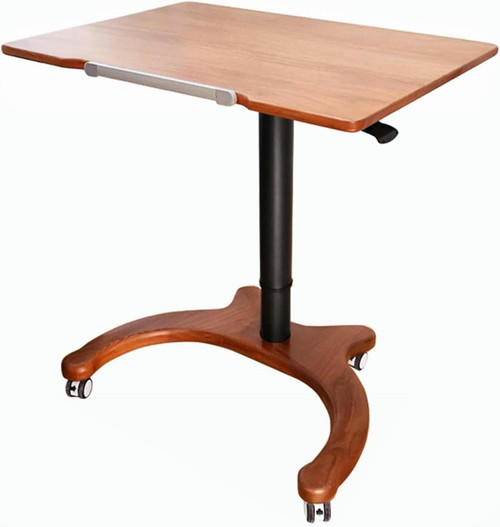 Mobile Podium, Pneumatic Standing Desk, Adjustable Podium Stand, Lectern Portable with Wheels, Perfect for Lectures, Meetings, and Computer Use-1