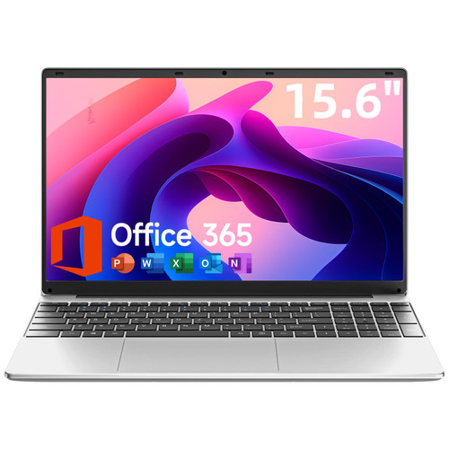 15.6 Inch Laptop with Office 365, 4GB RAM, 128GB Storage Expandable 1TB, 5205U Processor, HD Display, Windows 11 Laptops Computer, Wi-Fi 5, BT4.2, Numpad, Type-C, for Business and Students.