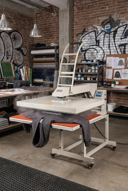 32"x40" Manual Heat Press Machine with Pull-Out Base & Stand, Large Format Sublimation Transfer Printer, Digital Controller, 8000W 220V High Pressure