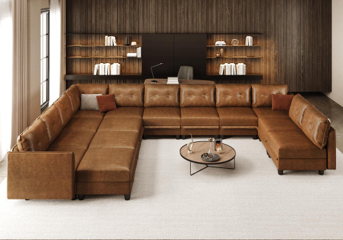 LLappuil Faux Leather Modular Sofa with Storage, Modern Comfy Sectional Couches for Living Room