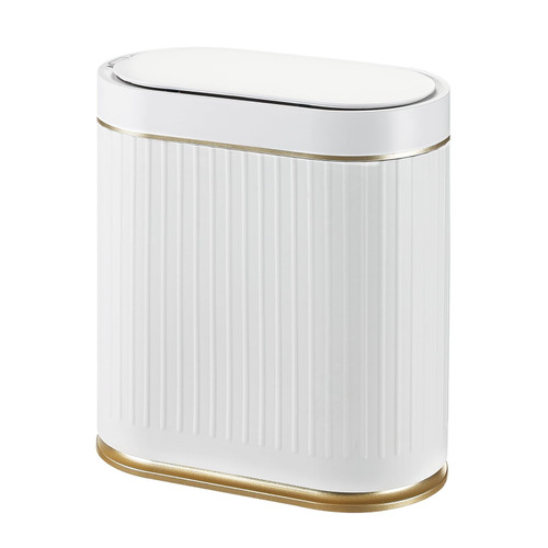 SYNCVIBE Bathroom Trash Can with Lid Automatic 2 Gallon Motion Sensor Garbage Bin, 7.5 Liter Smart Trash Bin Bathroom Decor, Plastic Garbage Can, Narrow Trash Can for Bedroom, Office, Living Room