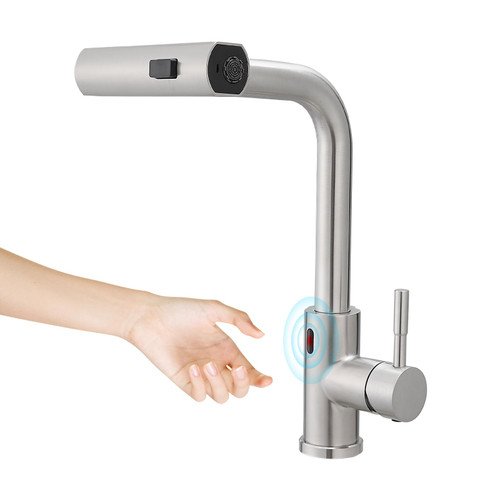 Faucet Motion Sensor Hands Free Single Handle Kitchen Sink