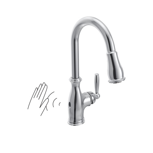 Touchless One-Handle Pulldown Kitchen Faucet Featuring Reflex, Chrome