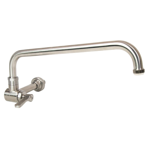 Manual Wok Range Faucet with 14" Swing Spout, All Stainless Steel