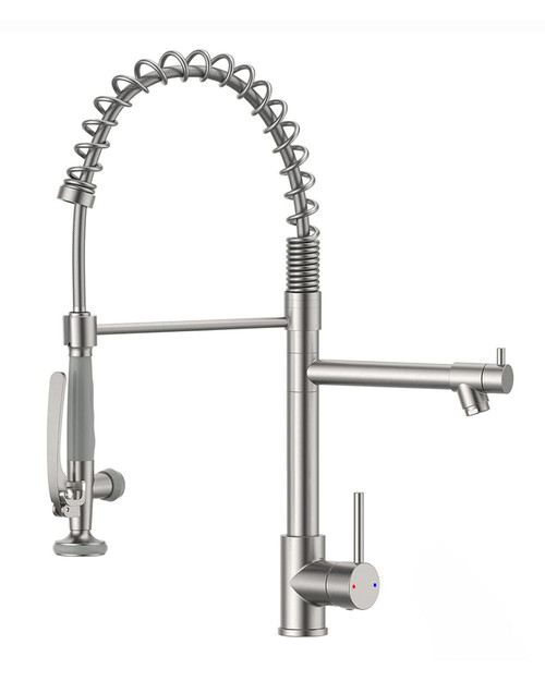 Kitchen Sink Faucet with Sprayer Brushed Nickel