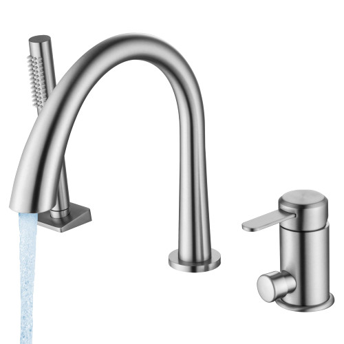 Faucet with Hand Shower 3 Hole Deck Mount