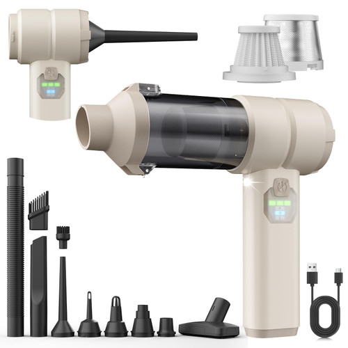 Handheld Car Vacuum Cleaner Cordless with Brushless Motor, 20000PA Suction High Power Rechargeable Vacuum Cleaner & Air Duster, 4-in-1