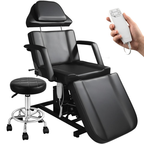 Chair with Rolling Stool, Remote Control, Extended Headrest