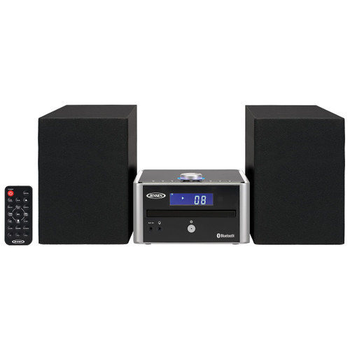 Jensen JBS-210 3-Piece Modern Compact Bluetooth Stereo Shelf System, CD Player, Digital AM/FM Stereo with Speakers
