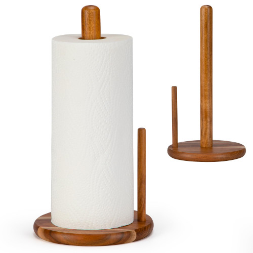 Acacia Wood Paper Towel Holder Countertop