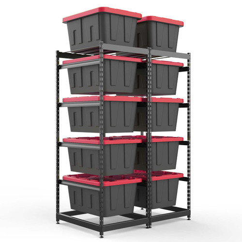 Rack Organizer, Heavy-Duty Tote Storage Rack, 5-Tier