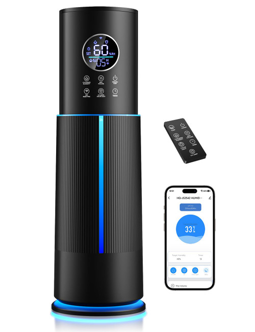 10L/2.64 Gal Humidifier for Large Room 600ft² 60H Runtime 24H Timer Auto Mode APP & Remote Control