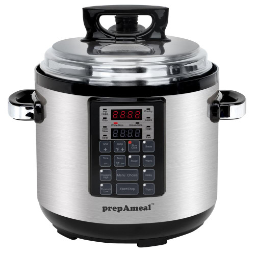 prepAmeal 9-in-1 Electric Pressure Cooker 6QT Multi-Functional Programmable Non-Stick Pot, Slow Cooker, Rice, Steamer, Sauté, Yogurt Maker, Warmer, 6 Quart