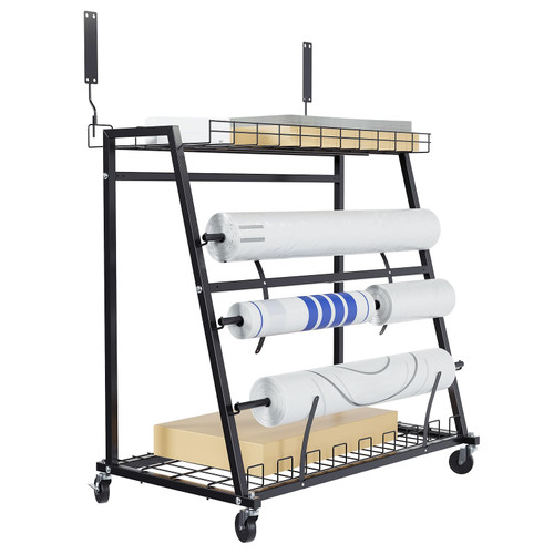 Floor Dispenser Rack – Adjustable Rolling Storage for Rolls Mat