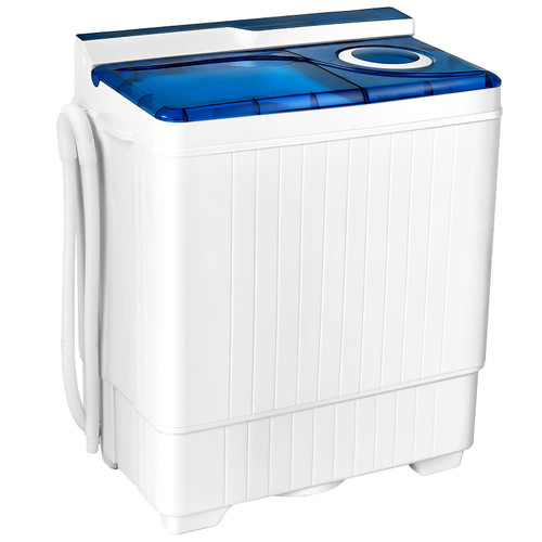 Machine Semi-automatic, Twin Tub Washer with Spin Dryer, 26lbs Capacity, Built-in Drain