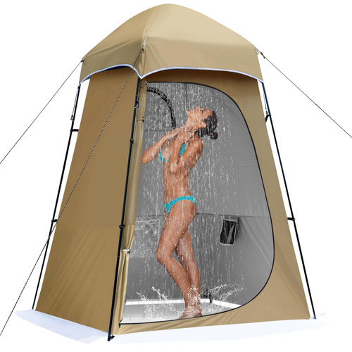 Camping Shower Tent, 7.9 FT Extra Tall Oversize Privacy Tent, Portable Outdoor Bathroom Toilet Tents with Floor, Easy Set Up Privacy Shelter for Dressing, Hiking, Fishing, UPF50+